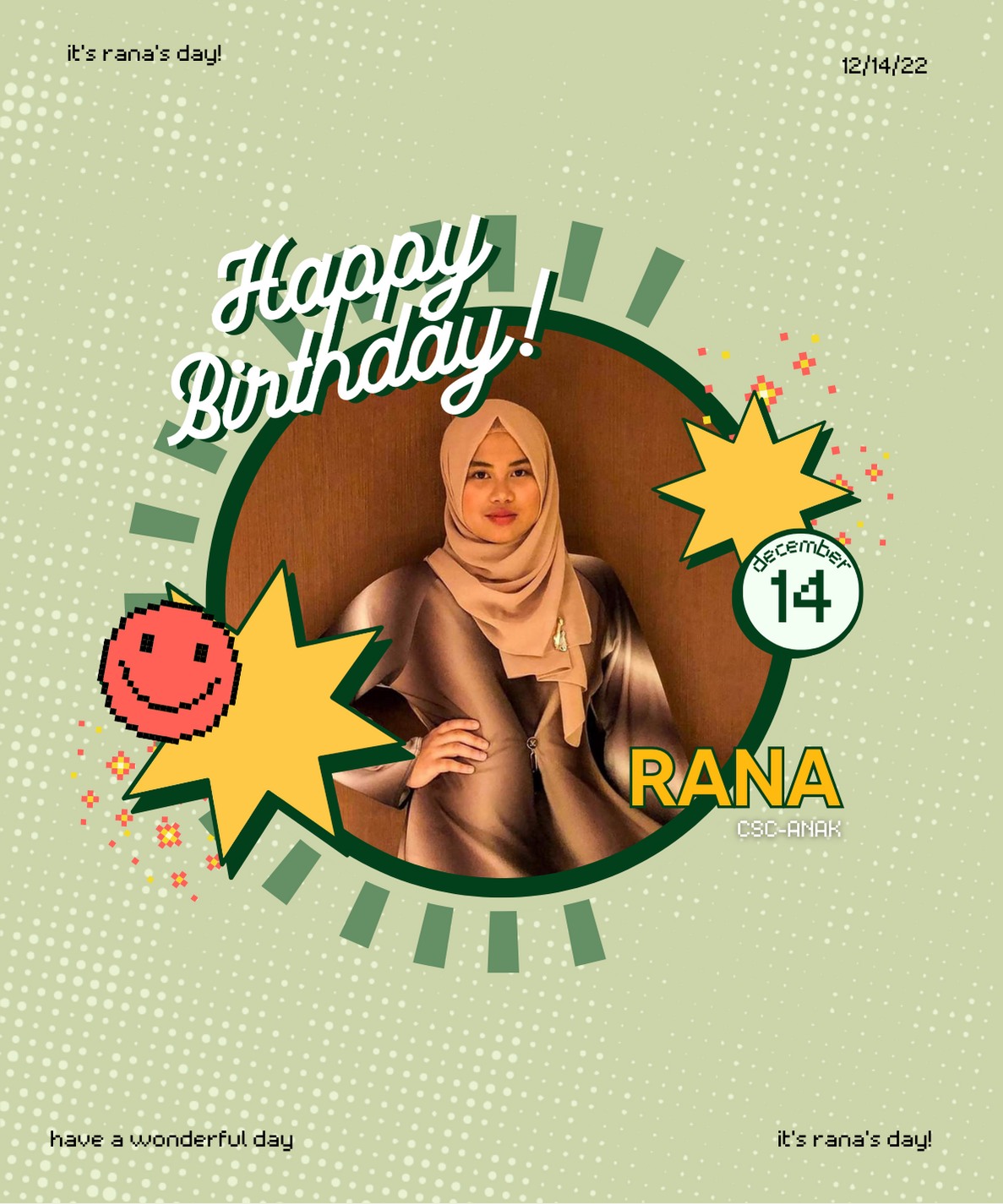 SNAMS-CSC would like to greet Rana, a happy birthday! May God's ...