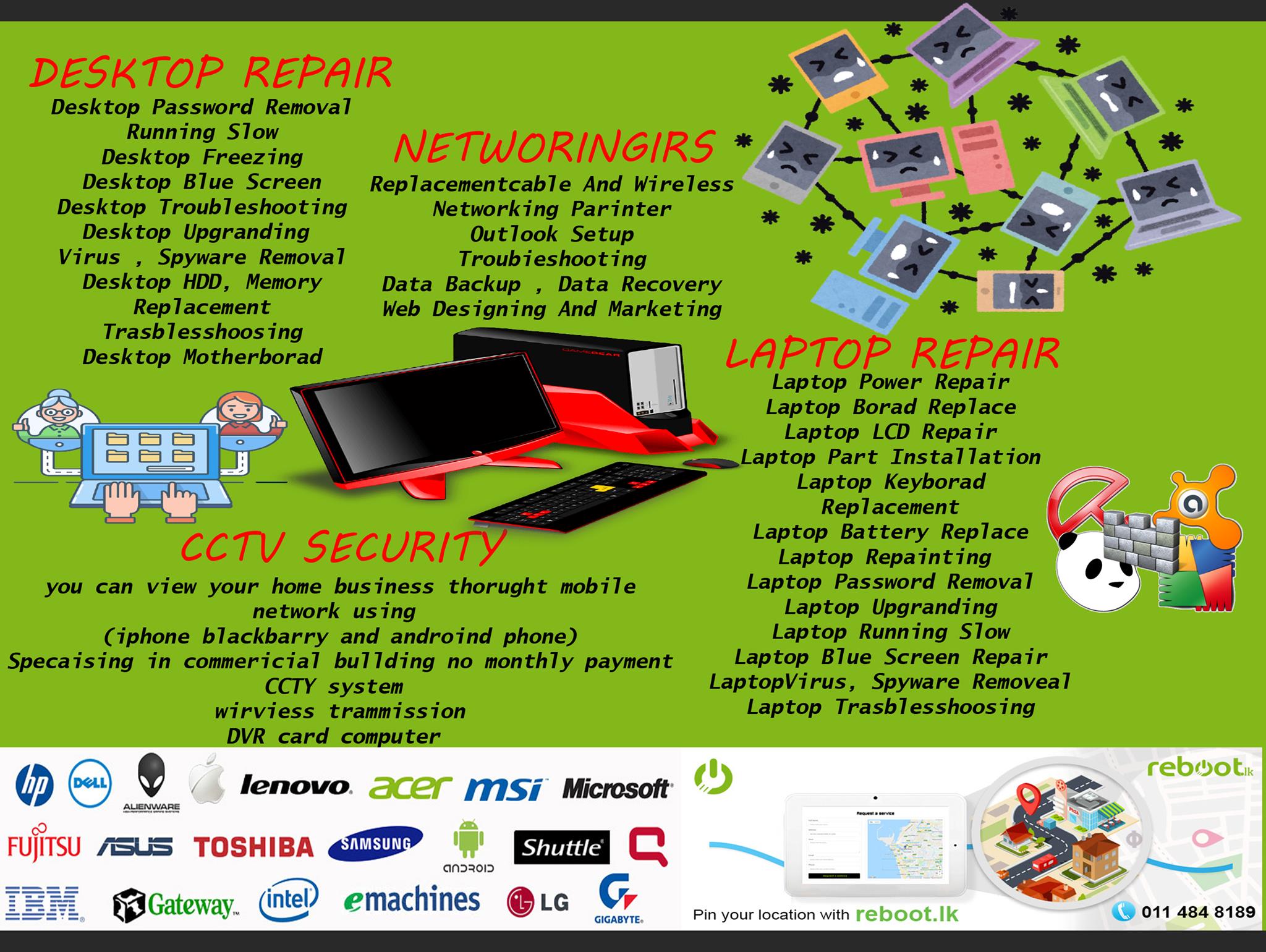 Home visit laptop/desktop repair services | Colombo