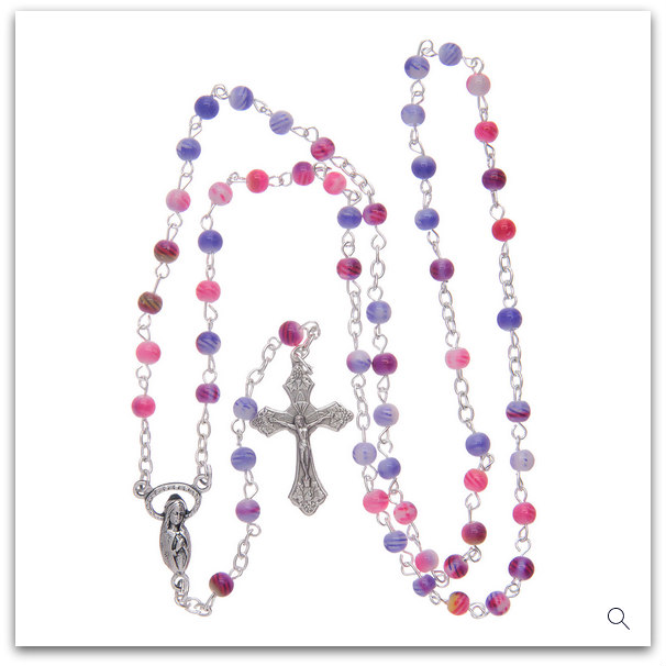 Chapelet Prière Perles Bois Notre-Dame & Crucifix – Élégant Pour Homme & Femme Avec Boîte Cadeau