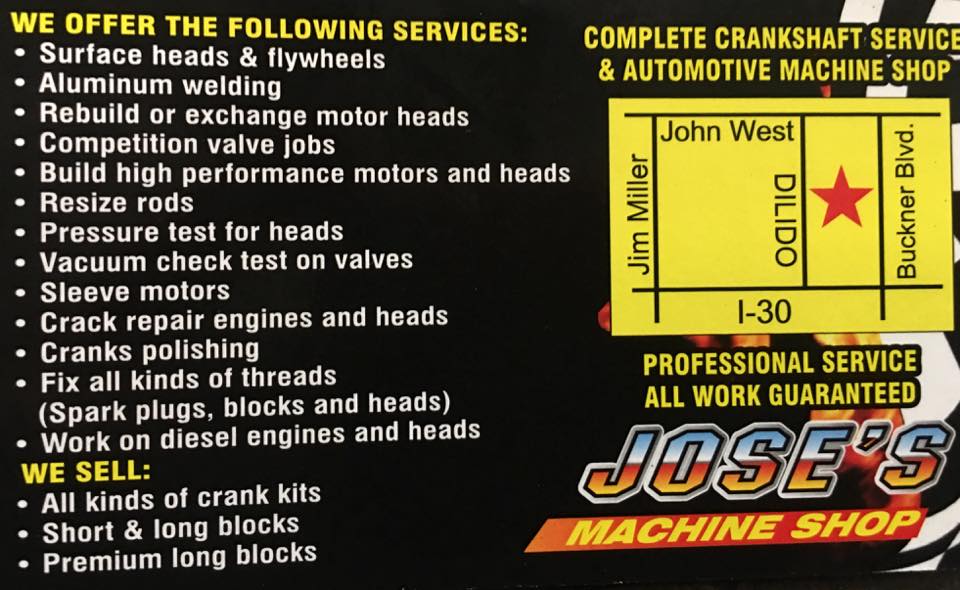 Jose Machine Shop | Dallas TX