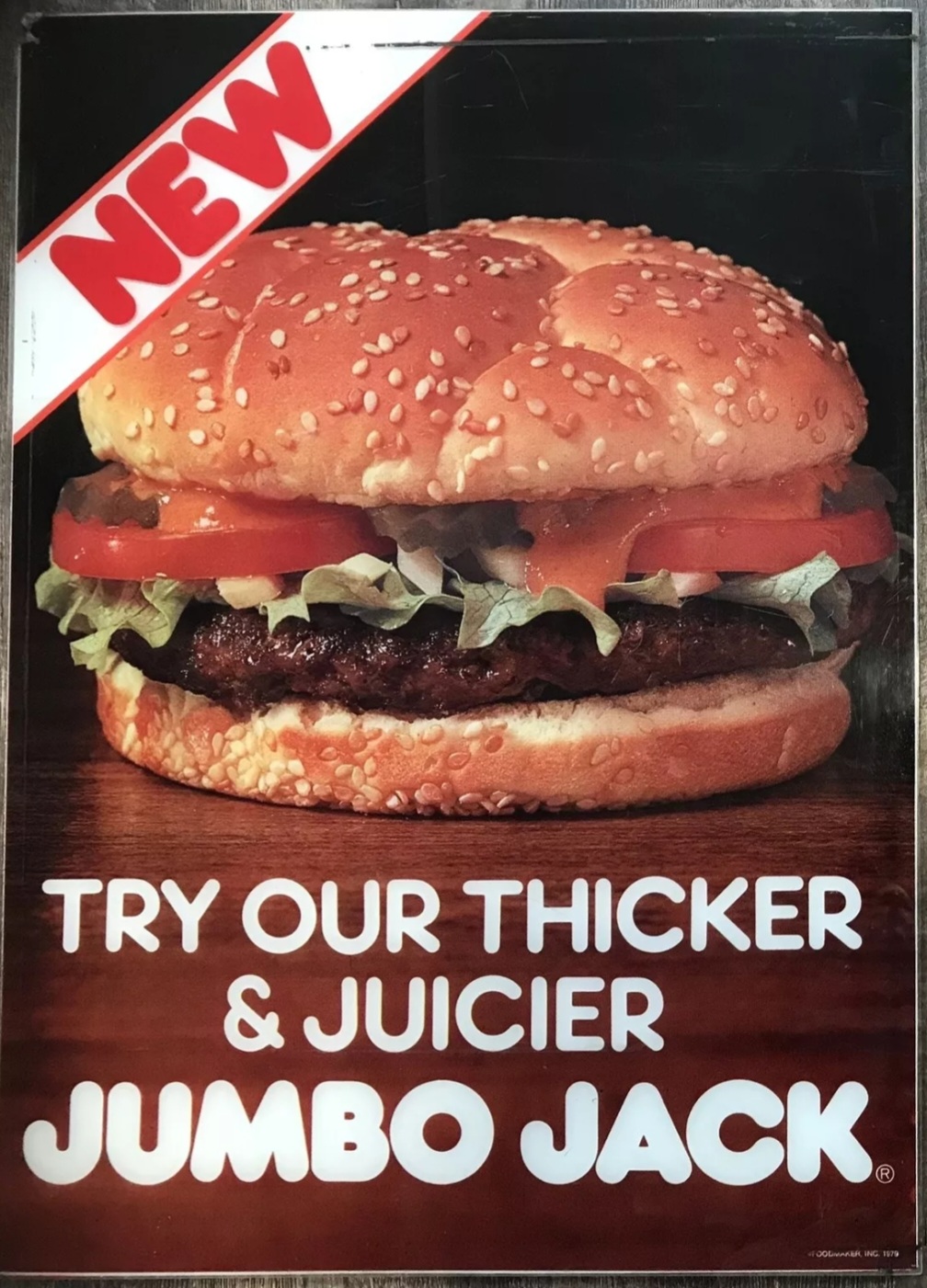 Jack In The Box speaker box menu sign from the 70s!