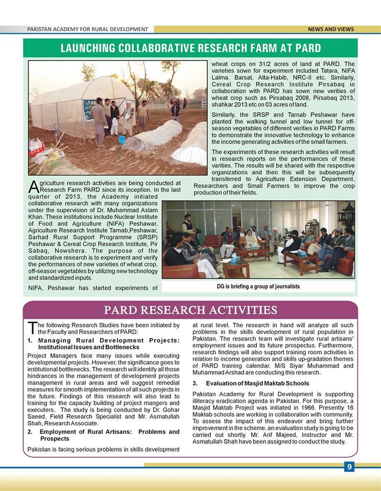 Pakistan Academy for Rural Development, Peshawar