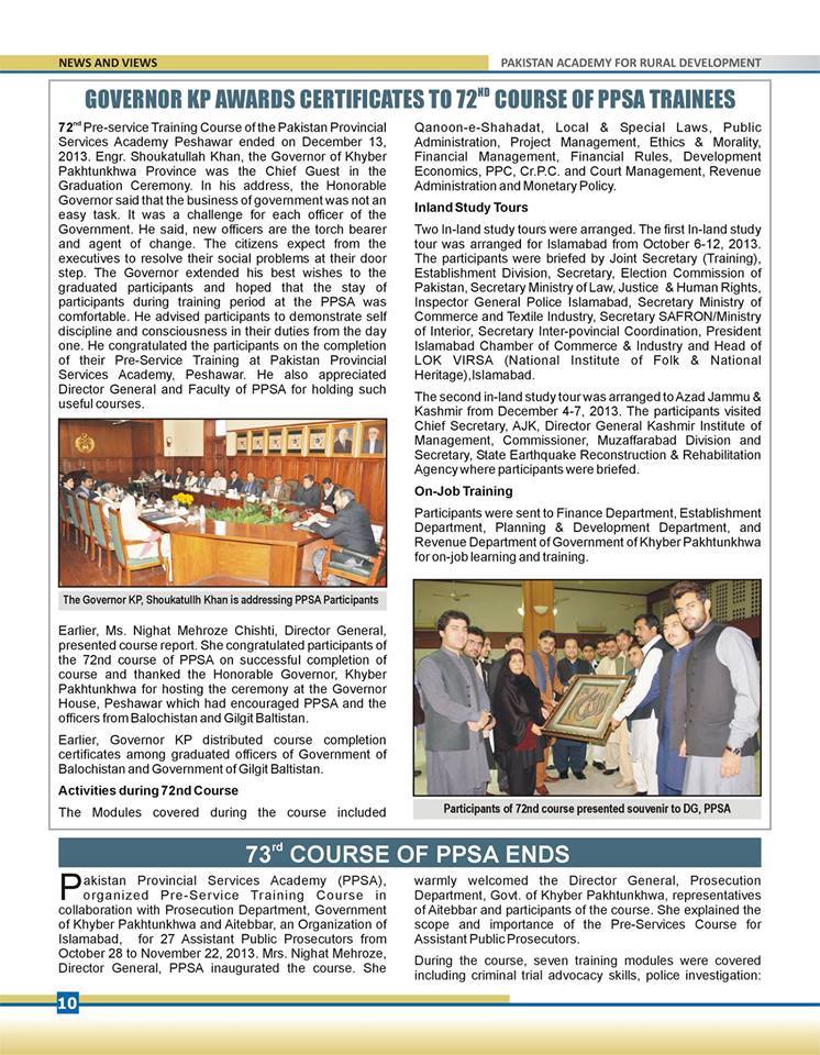 Pakistan Academy for Rural Development, Peshawar