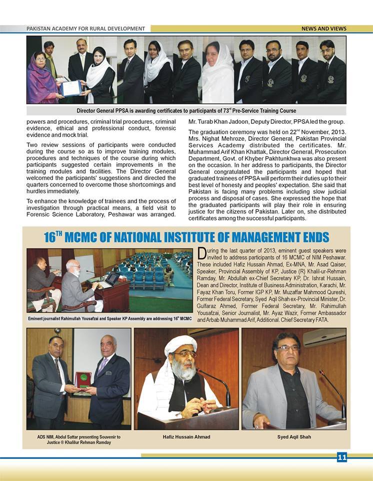 Pakistan Academy for Rural Development, Peshawar