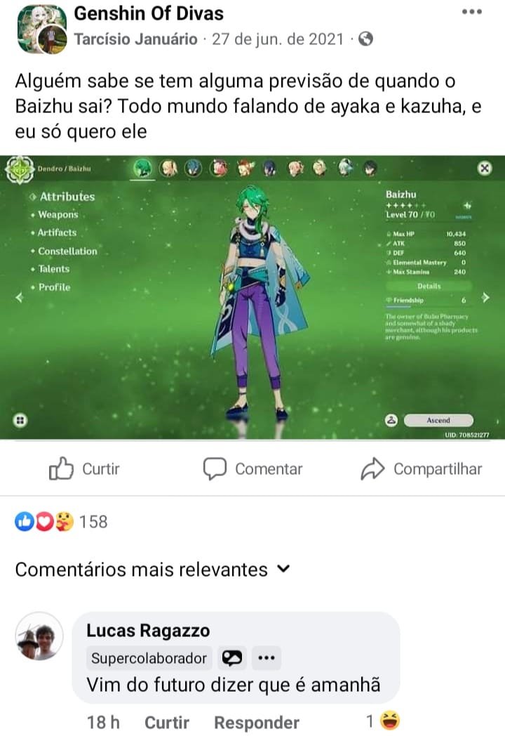 Genshin Of Divas | Não posso deixar nossos colegas de 2021 na ansiedade ...