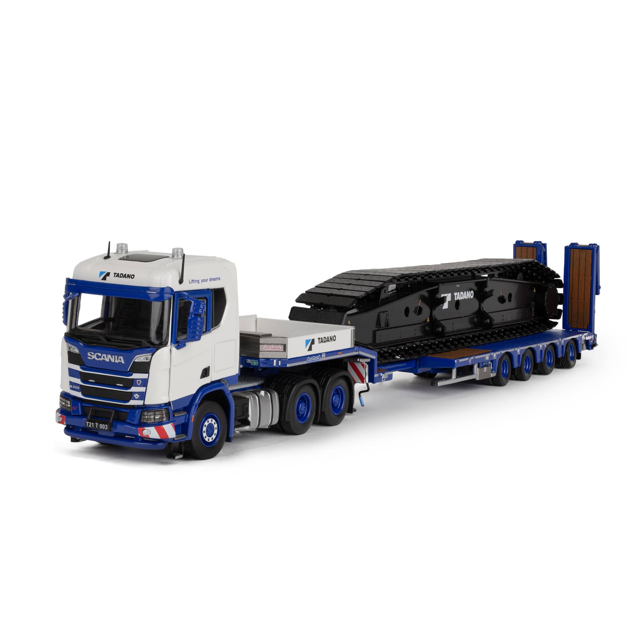 IMC 1/50 SCANIA S-Serie high roof Nooteboom flatbad trailer Tadano 