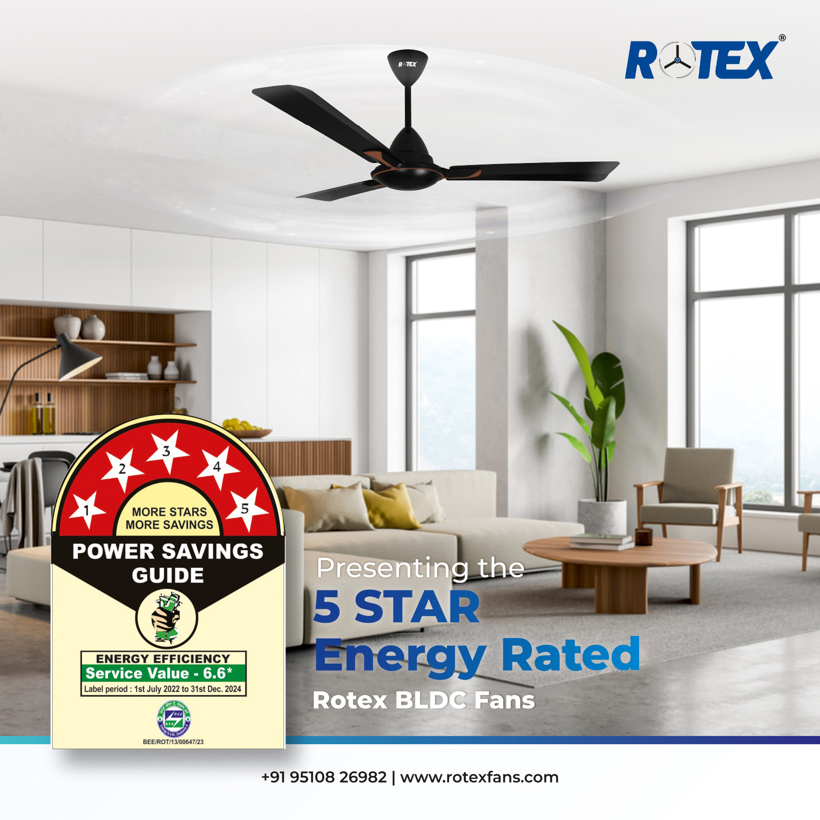 Rotex Fans - Presenting the 5 STAR Energy Rated Rotex BLDC Fans #Rotex ...
