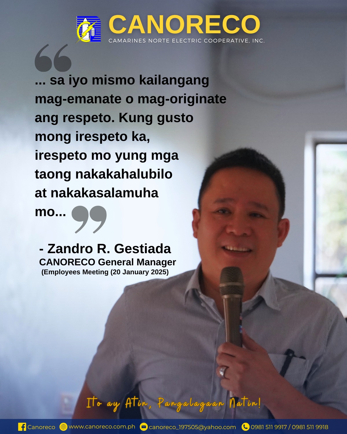 CANORECO - Mga ka-MCO, nagkaroon tayo ng Employees Meeting kaninang ...