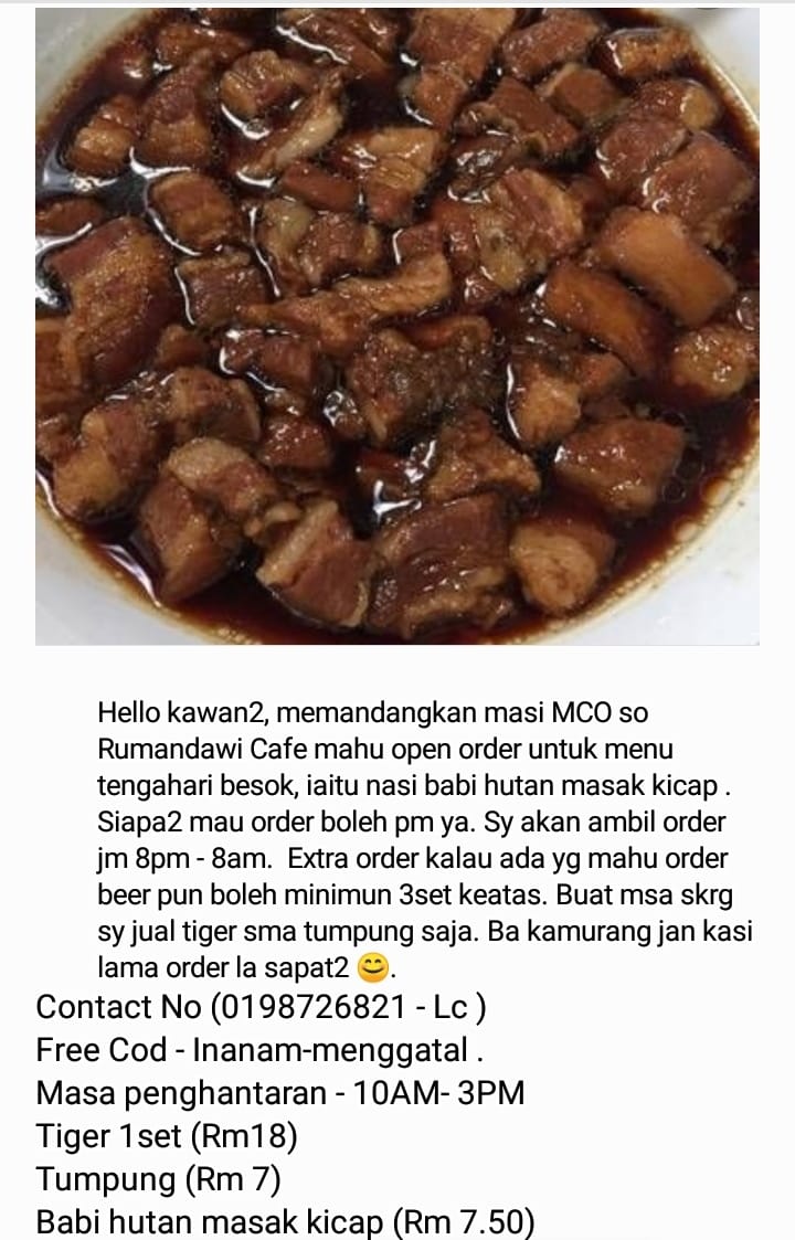 Menu Khamis Nasi Babi Hutan Masak D Rumandawi Cafe Facebook
