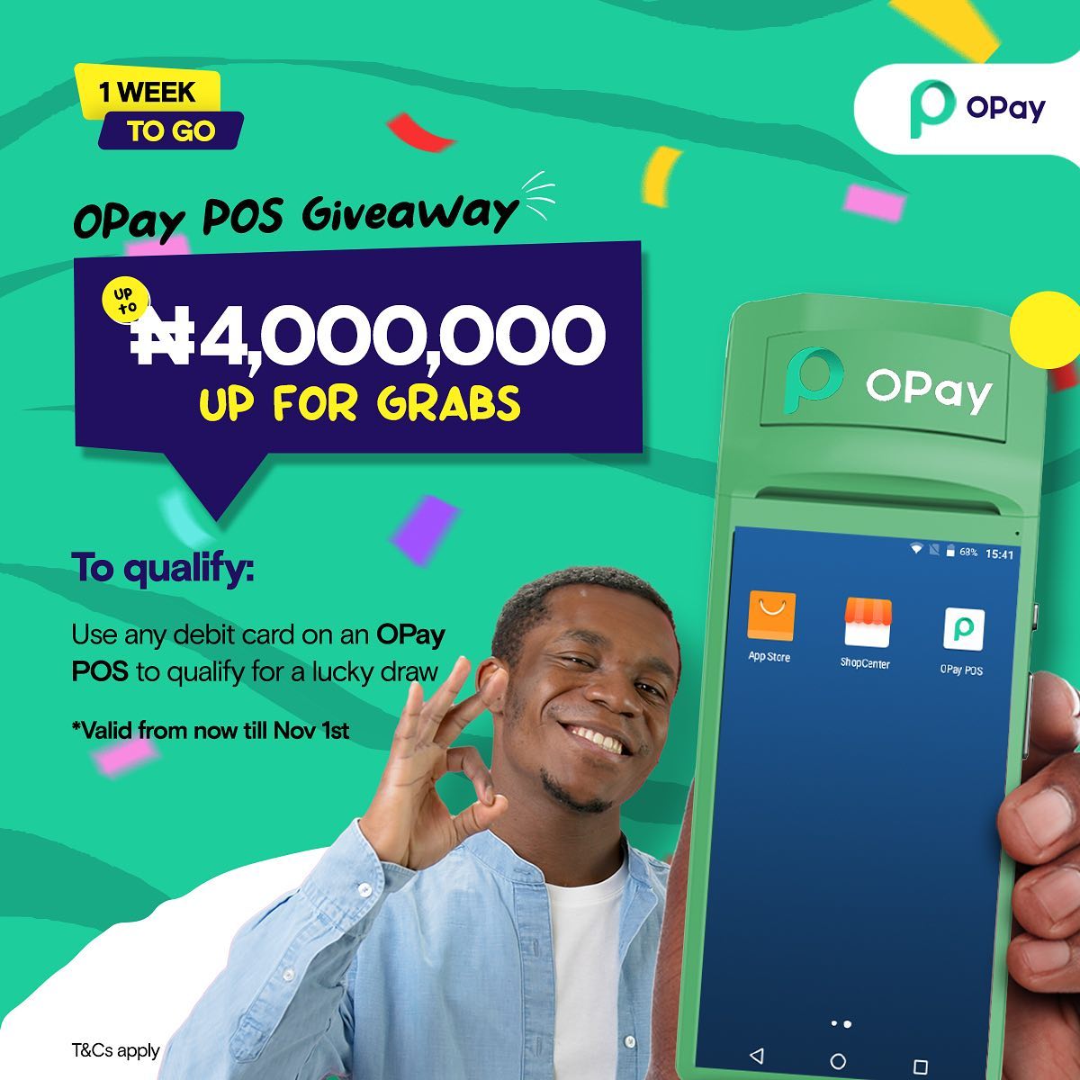 OPay - 1 week to go ‼️ Be one of the lucky winners of up... | Facebook