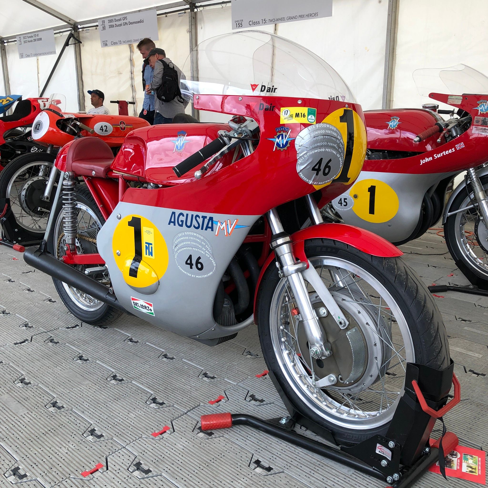 1965 MV Agusta 500 (four-cylinder 500cc) racing motorcycle. Rider