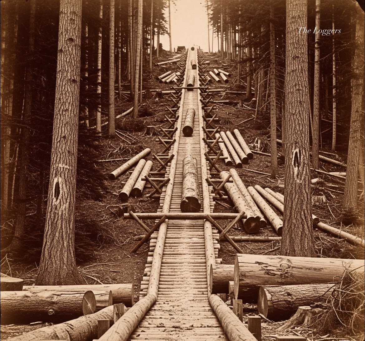 The Loggers - This photograph captures one of the most dramatic methods ...