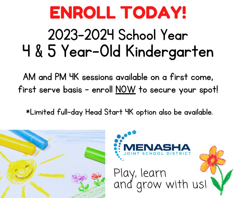 4K and 5K online... - Menasha Joint School District