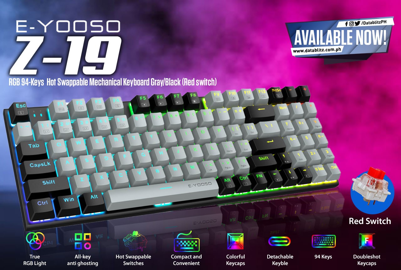DataBlitz - ENJOY SUPERIOR TYPING. E-Yooso Z-19 RGB 94-Keys Hot ...
