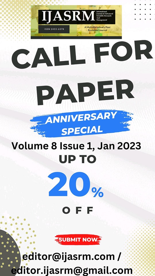 International Journal of Advanced Scientific Research and Management