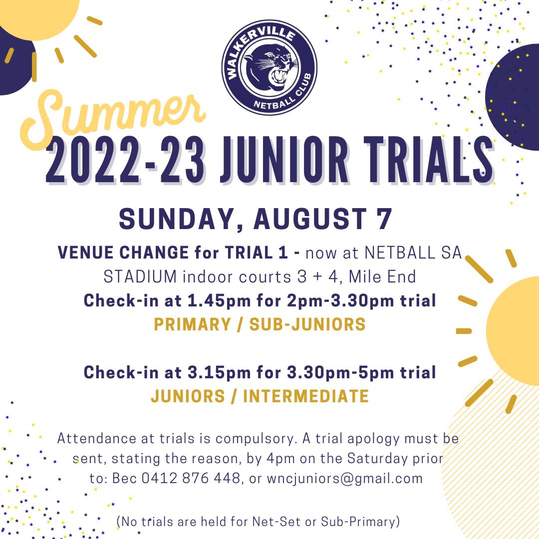 💙🤍💙 REMINDER💙🤍💙 🌧Change of... - Walkerville Netball Club | Facebook