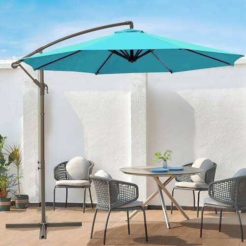 basic patio umbrella sizes guide 9Ft - 8 Sturdy Ribs Outdoor Table Umbrella with Crank Lift & Push Button Tilt - Market Umbrella for Pool, Deck, Yard, Garden Cast Iron Umbrella Base Best Choice Products 10x10ft 2-Tier Square Outdoor Solar LED Cantilever Patio Umbrella w/ Base Included - Fog Gray Autlaycil outdoor umbrella is Stand Option:With Heavy Duty Base