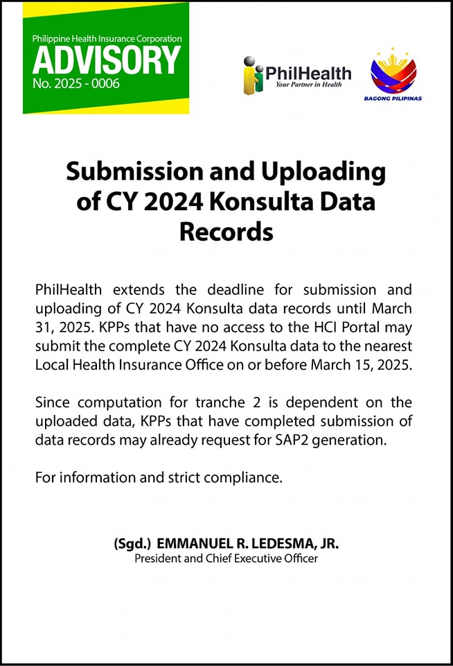 PhilHealth - ⭐ PhilHealth Update ⭐ PhilHealth Advisory No. 2025-0006 ...
