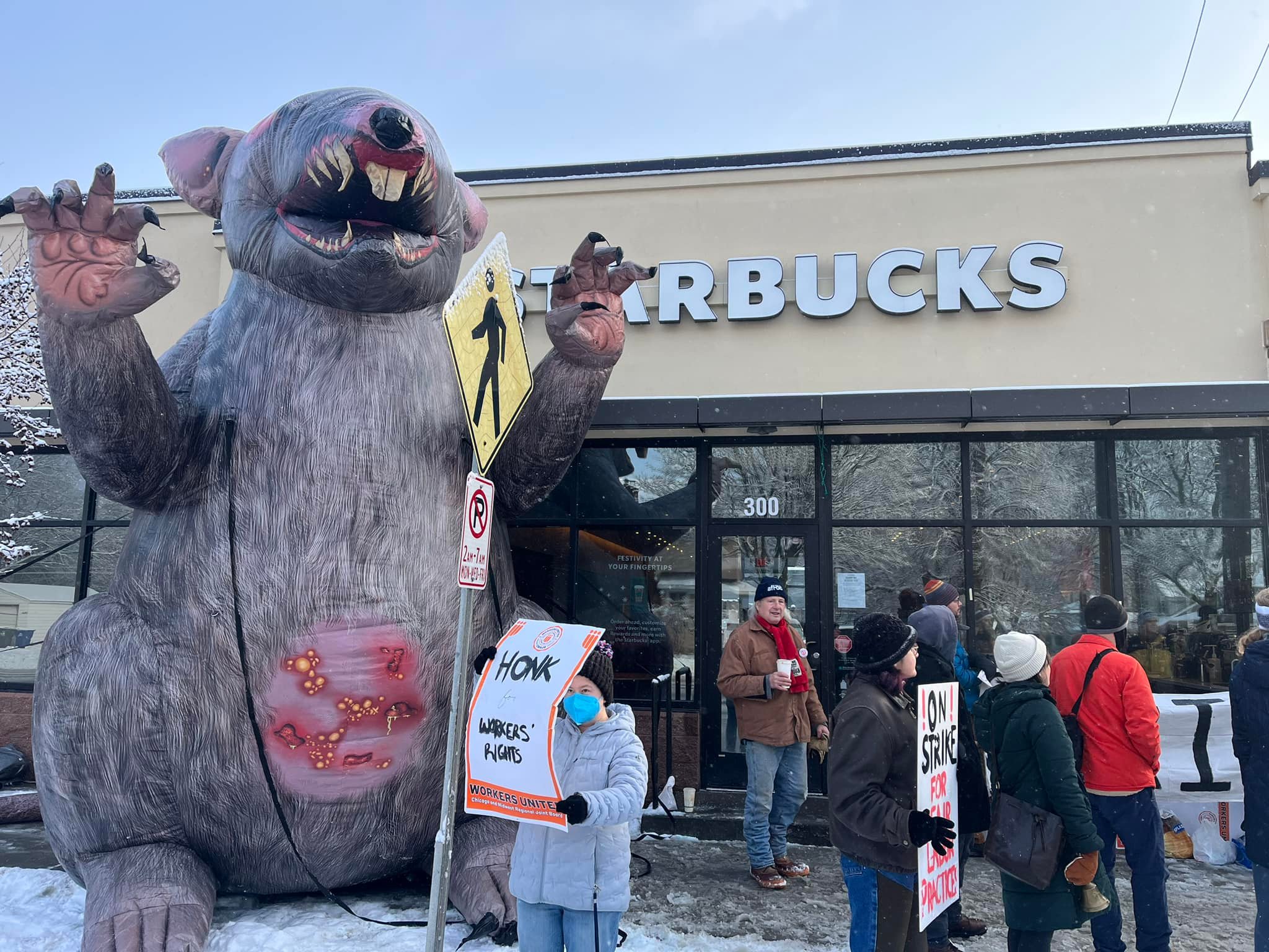 Scabby the Rat King was at Starbucks... - Teamsters Local 320 | Facebook