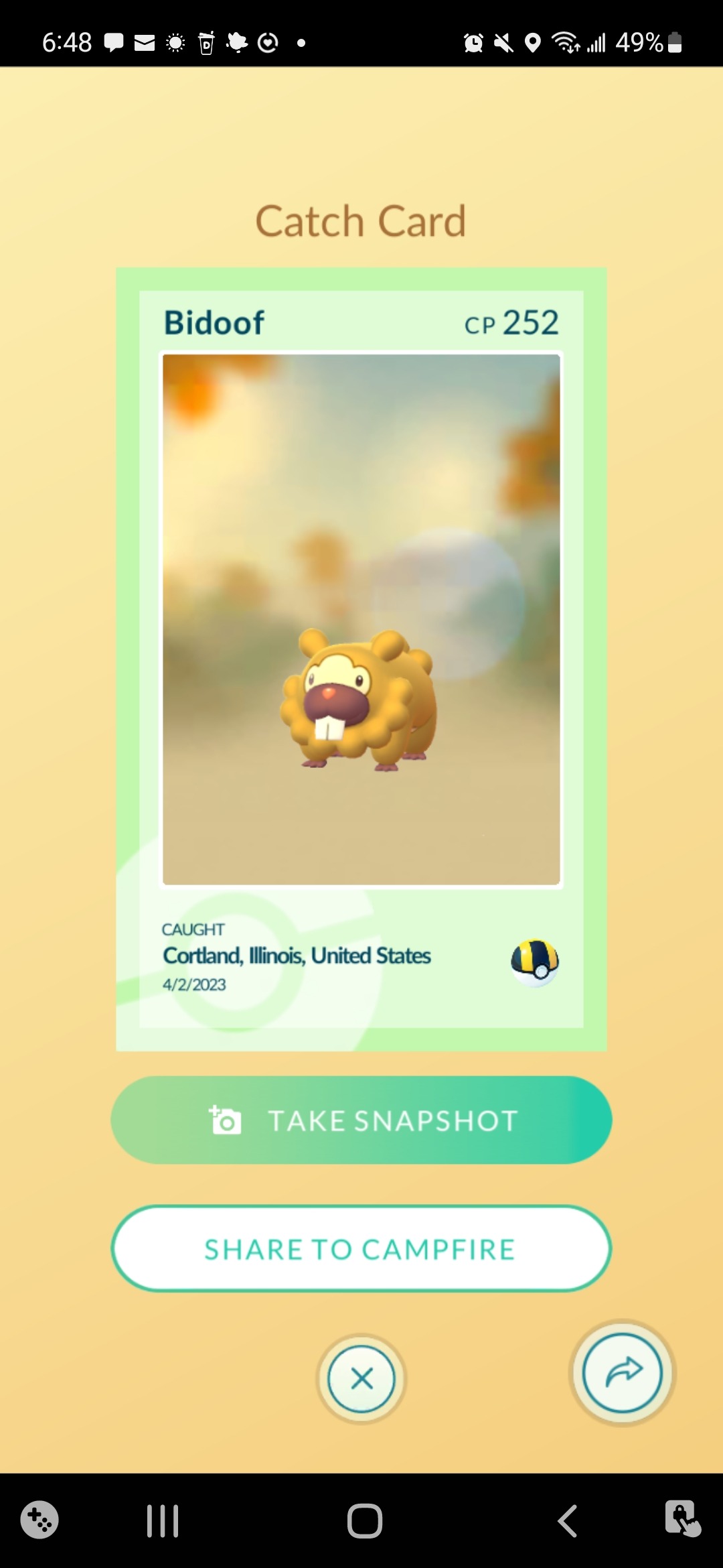 shiny bidoof pokemon card - 059/078 (PGO) Common The item may be similar but not exactly the same as the image (e.g Pokemon TCG Brilliant Stars Card