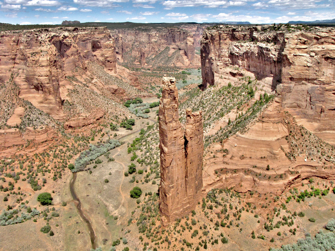 Spider Rock, an 800 ft. spire in Arizona