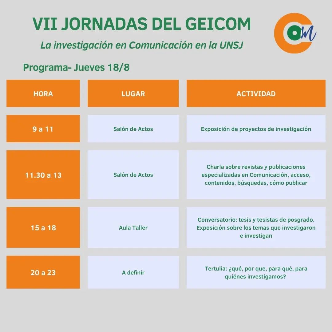 ️Les... - Departamento de Ciencias de la Comunicación UNSJ