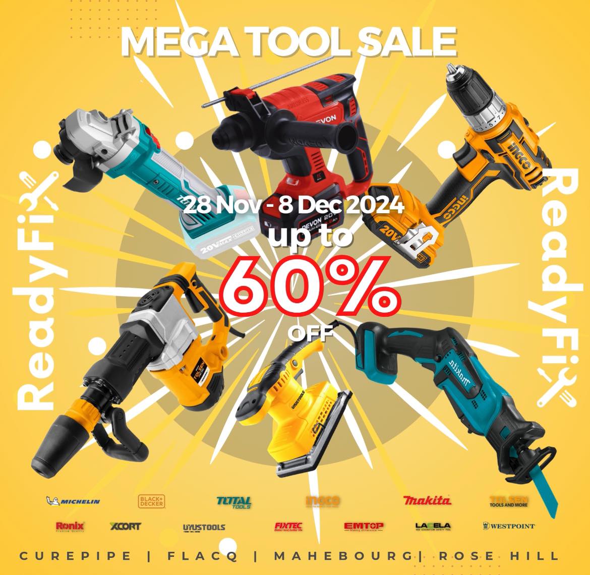 ReadyFix - 🚨 MEGA TOOL SALE ALERT! 🚨 ReadyFix is bringing... | Facebook