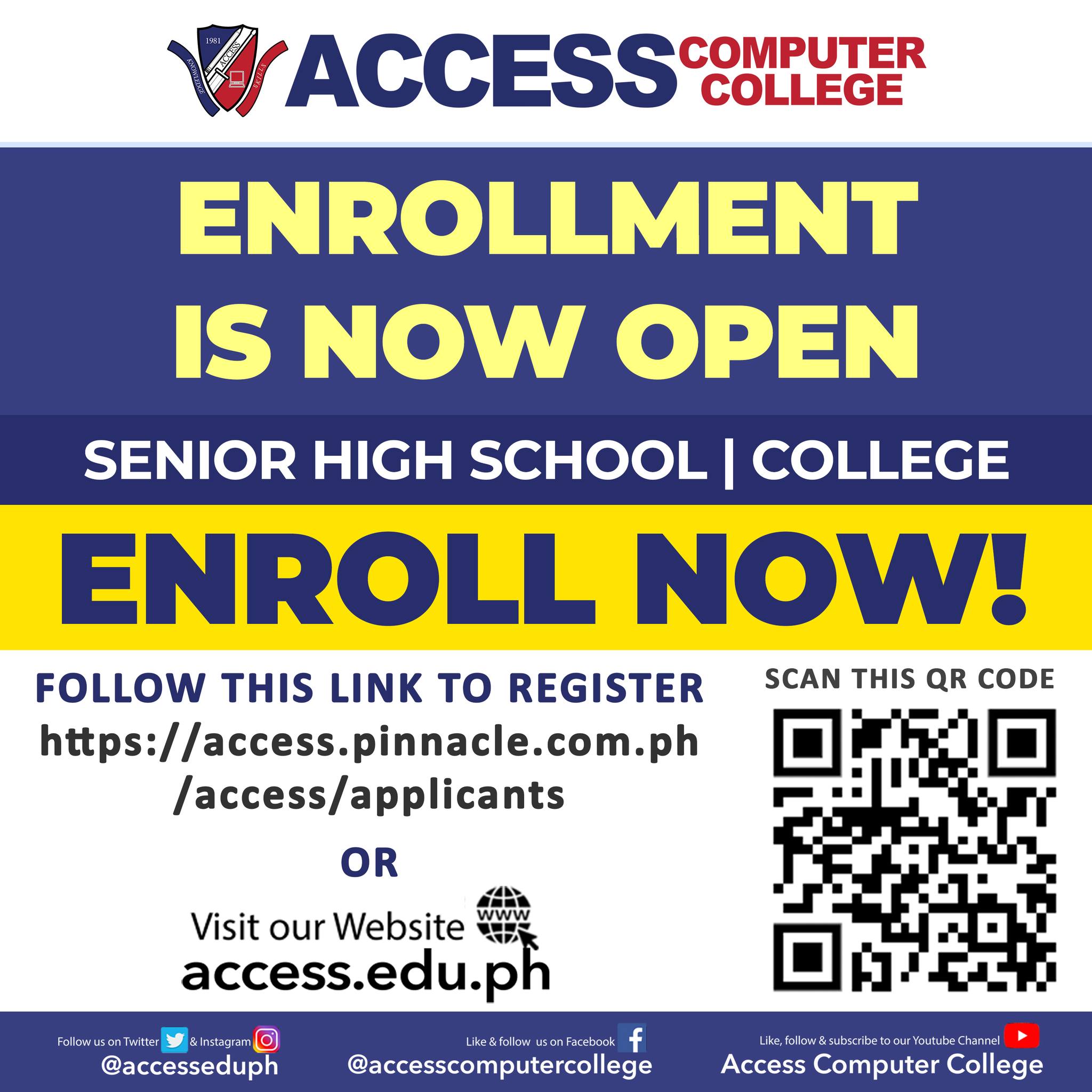 ACCESS Computer College - ENROLLMENT IS NOW OPEN for Senior High School ...