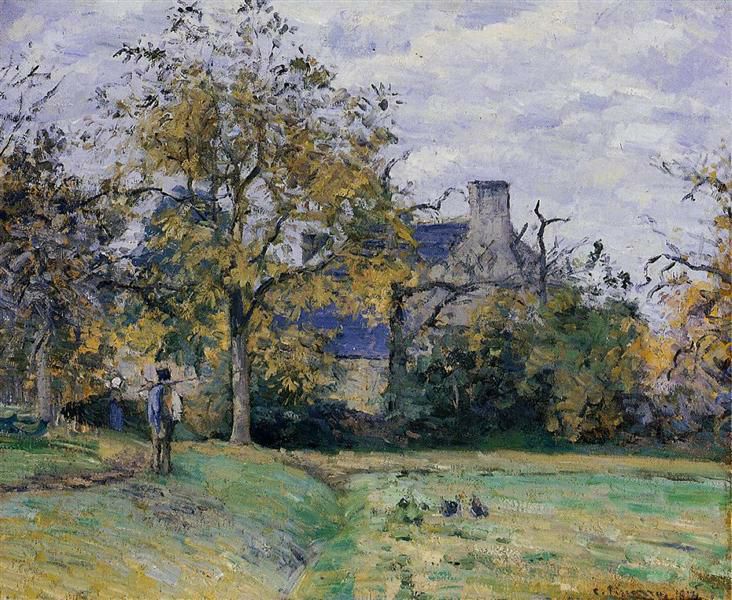 Camille Pissarro Farm at Montfoucault, 1874 📸Pinterest