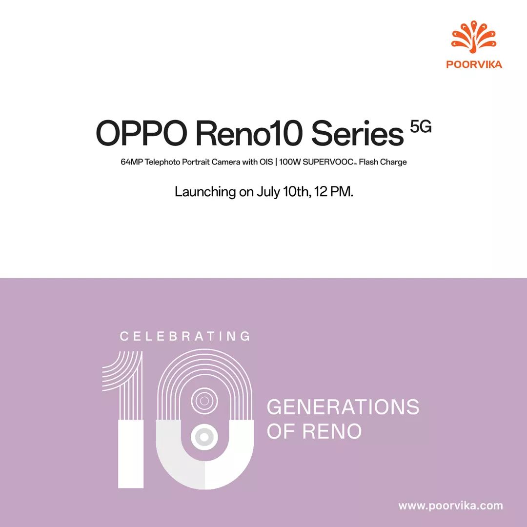 Poorvika India - OPPO Reno 10 Series, the 10th Generation...