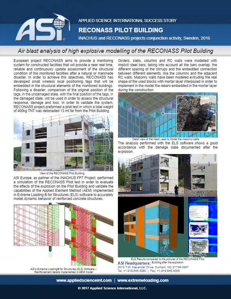 Applied - CASE STUDY: RECONASS PILOT BUILDING Sweden, 2016 ASI Europe ...