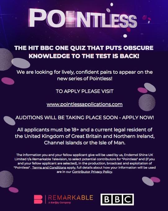 The Casting Crew - 🪙 CASTING CALL 🪙 BBC One’s hit quiz show Pointless ...