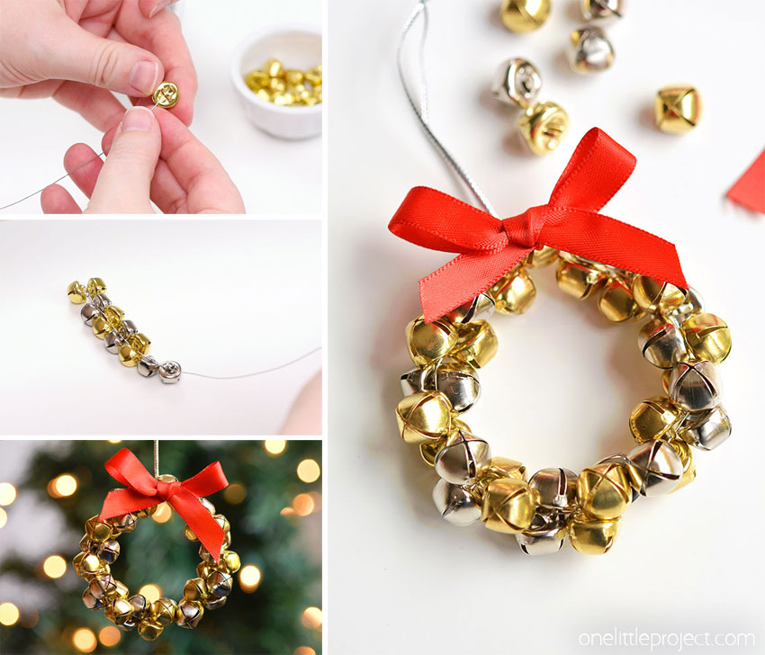 One Little Project - JINGLE BELL ORNAMENTS - so cute! Instructions ...
