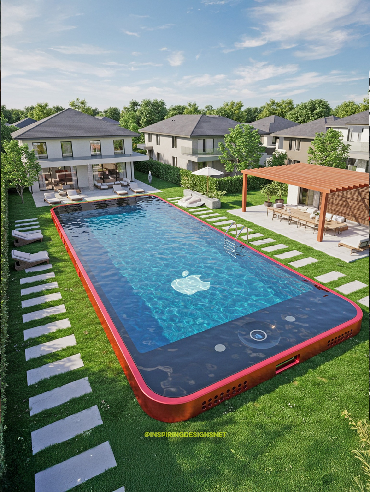Inspiring - An iPhone shaped pool! 😱 | Facebook