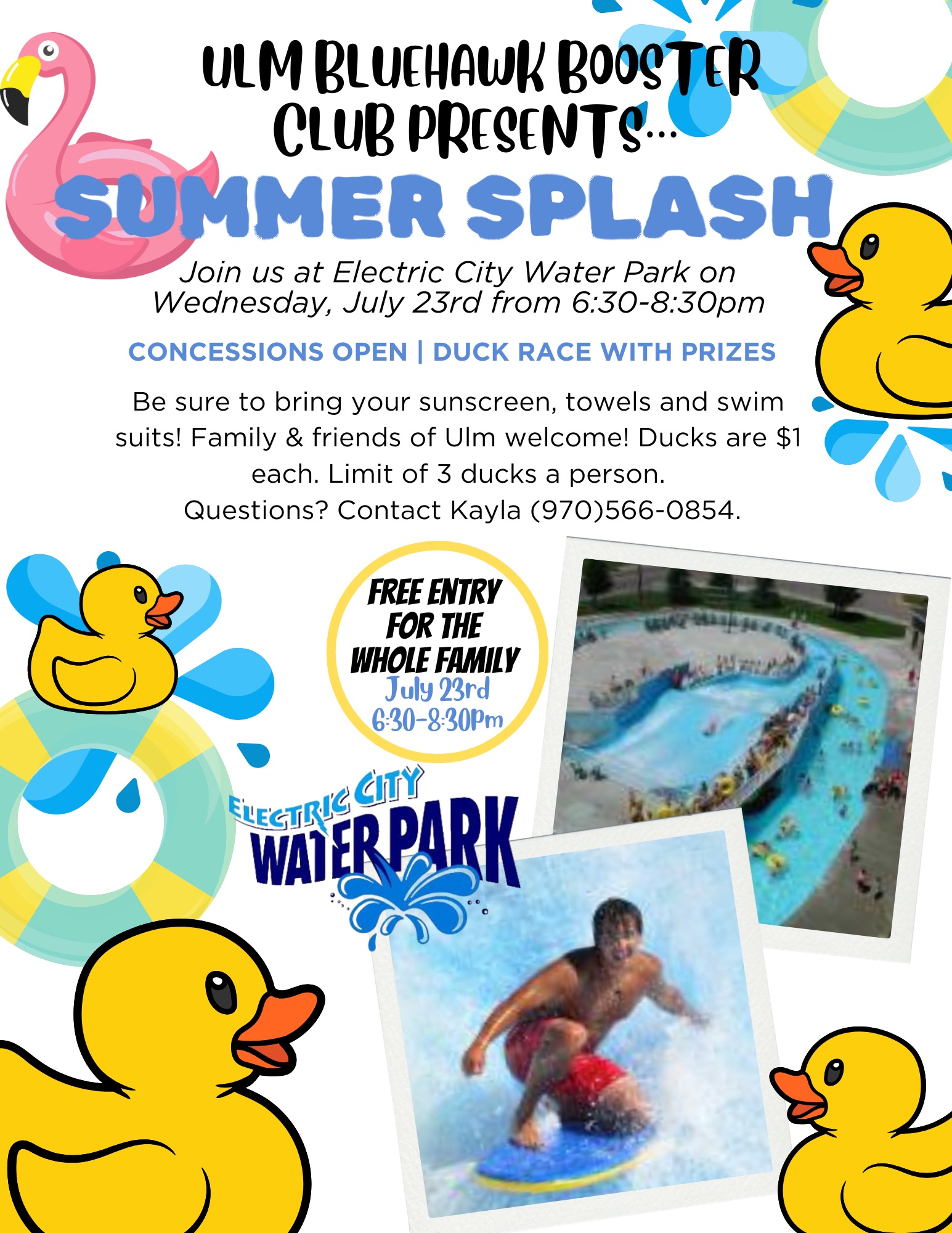 Family and Friends of Ulm School Summer Splash at Electric City Waterpark