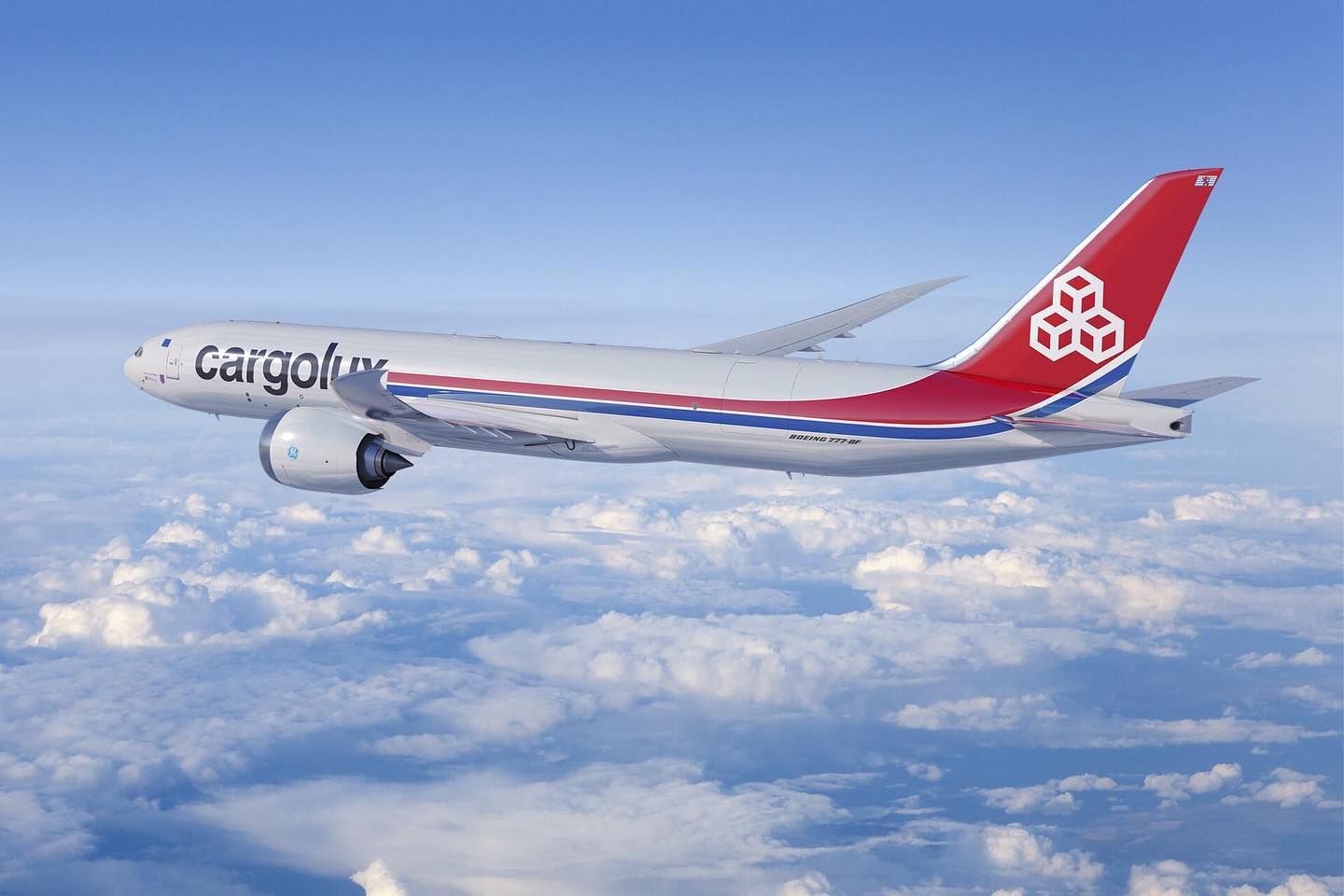 Cargolux Boeing 747-8F in 50 years livery arrives in Bangor, ME