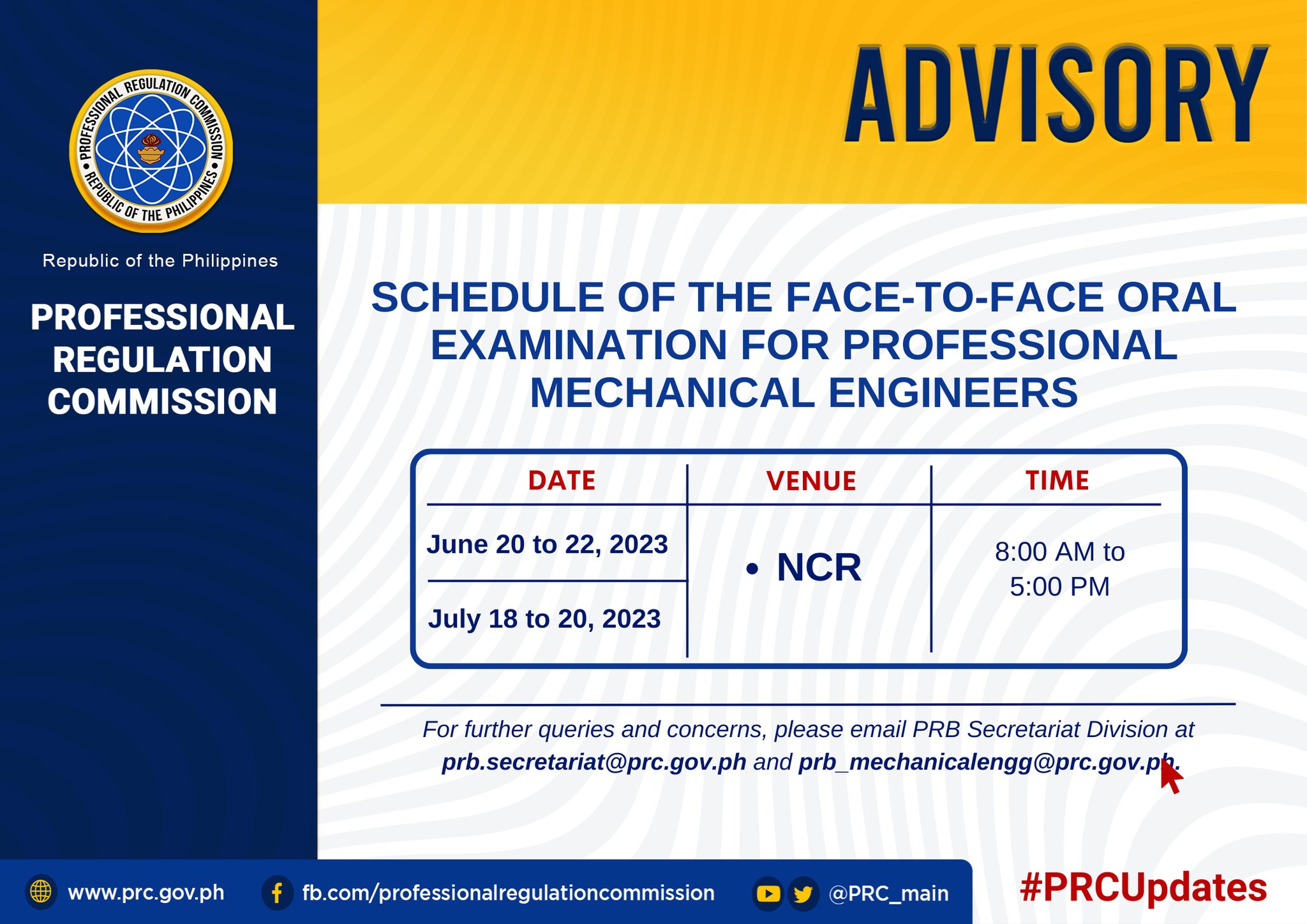 SCHEDULE OF THE... - Professional Regulation Commission
