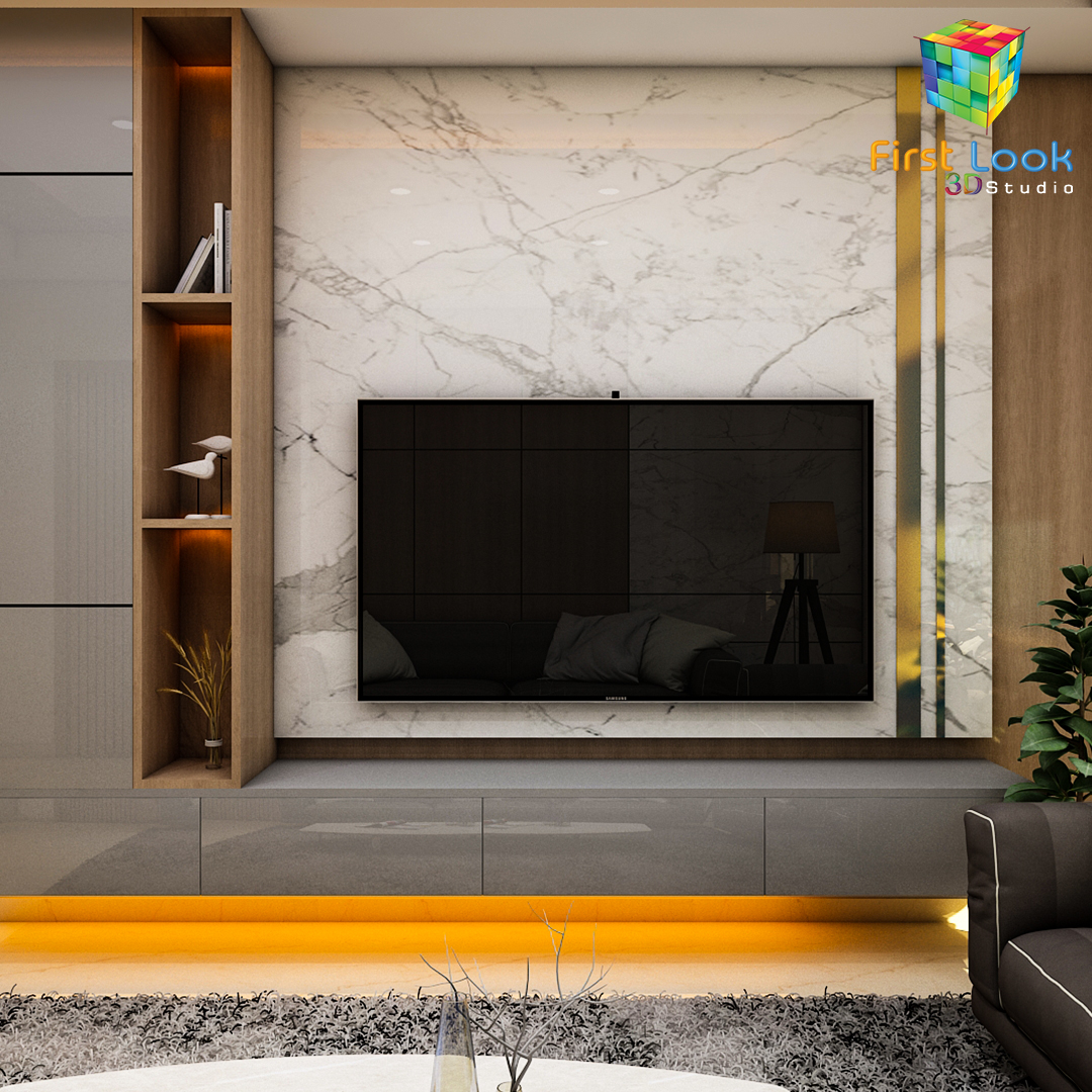 Cool ⛄ Contemporary Tv Unit Render... - First Look 3D Studio