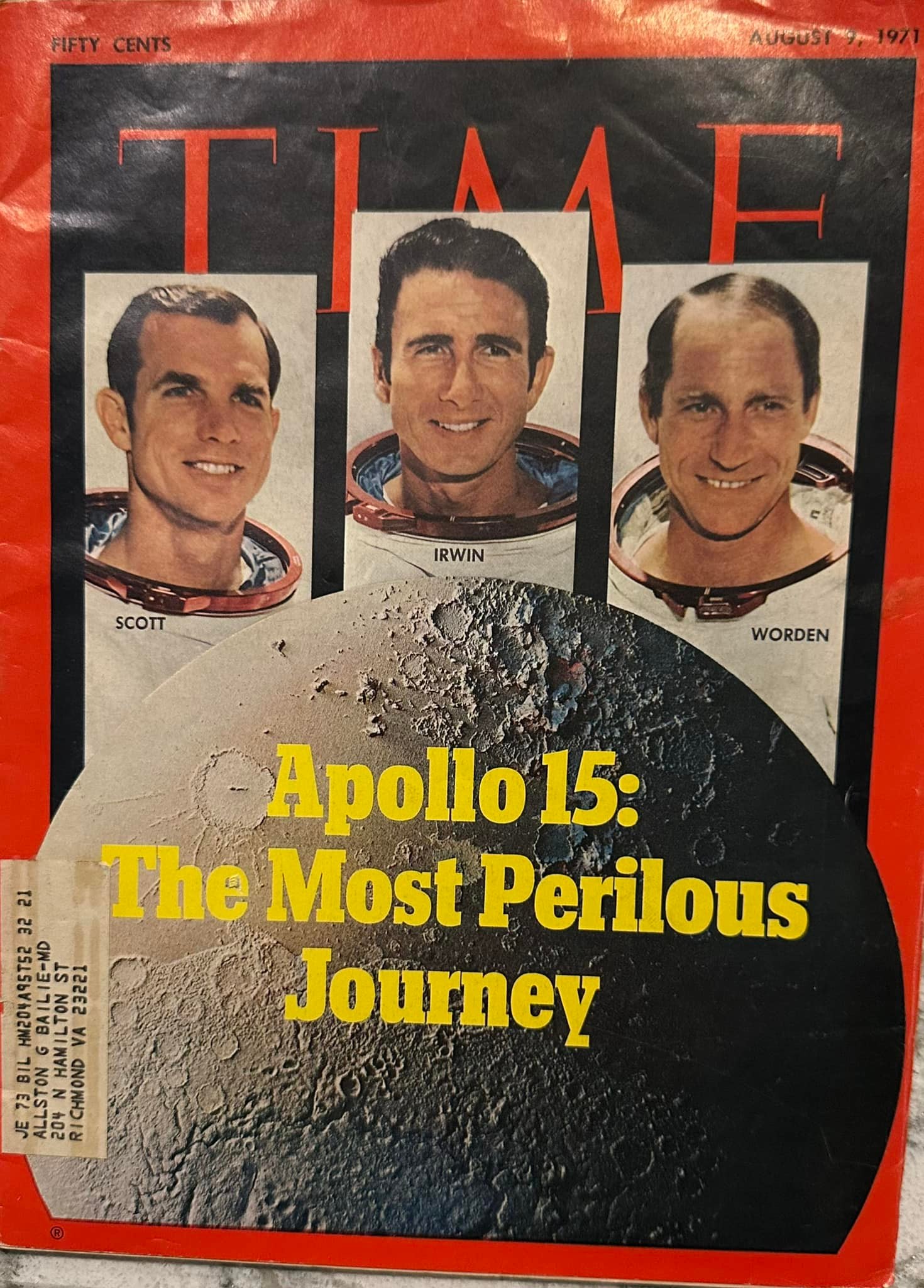 Apollo 15 featured in August 9 1971 Time Magazine