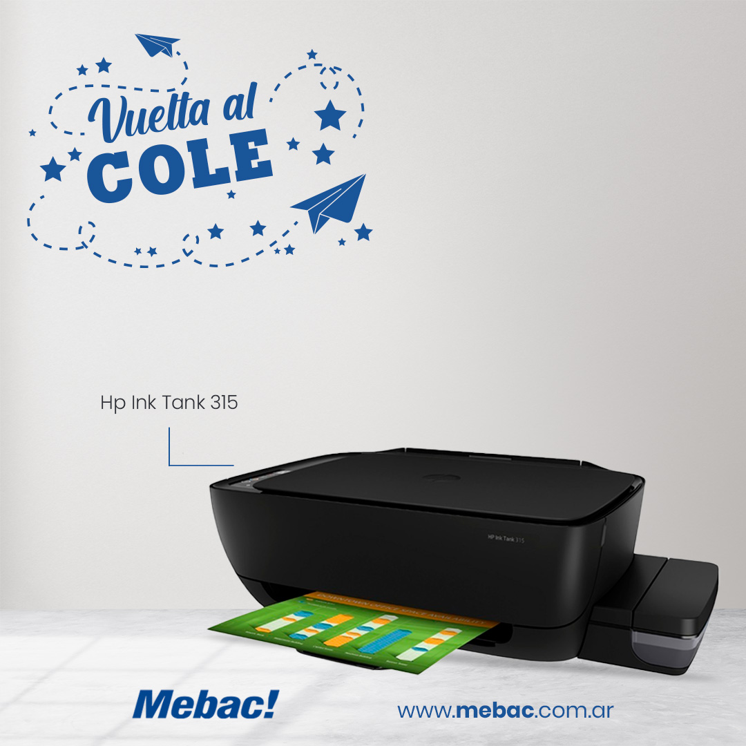 Mebac! Jujuy - #Impresora HP Ink Tank 315👌 Imprima...