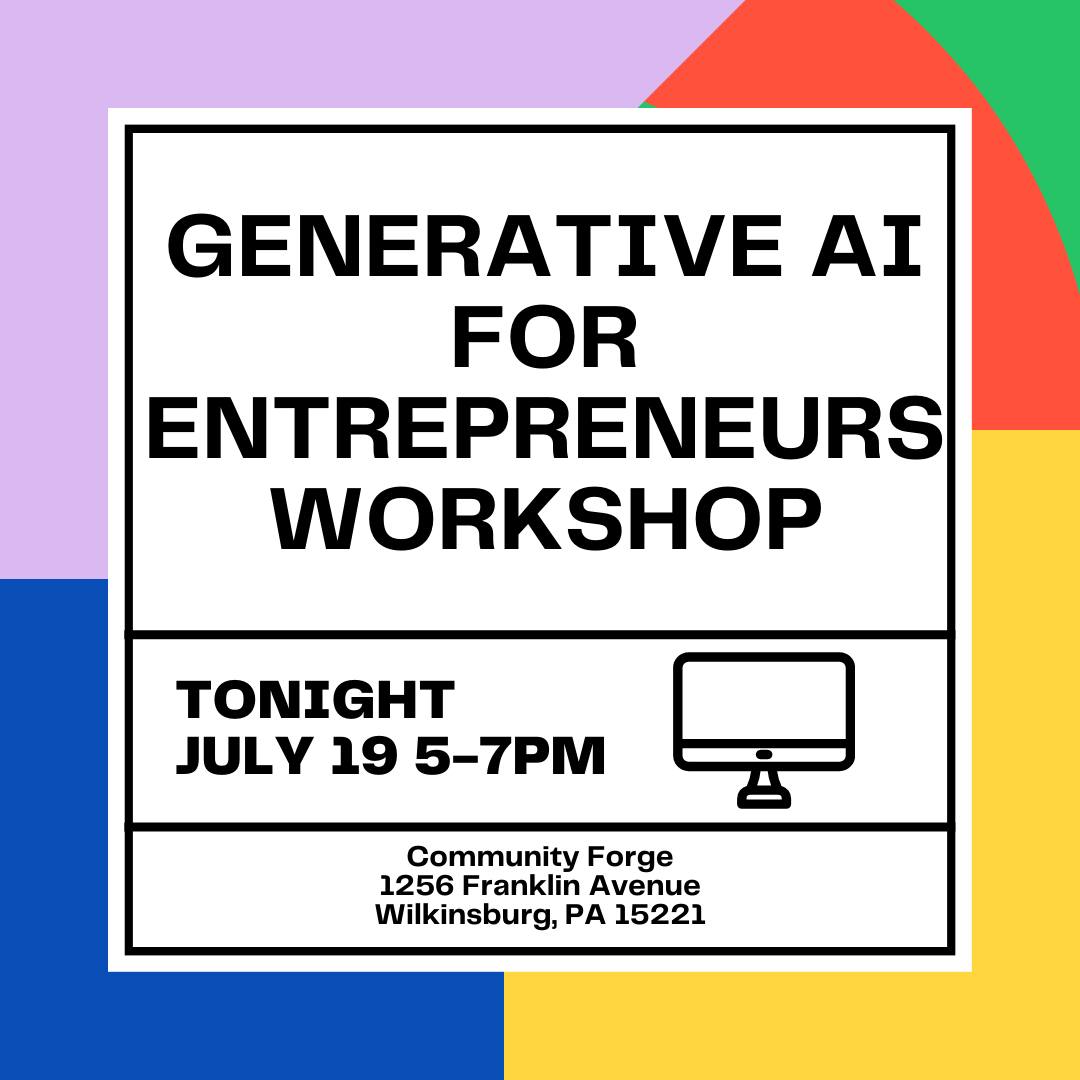 Community Forge - Tonight! Join us in the Community Forge...