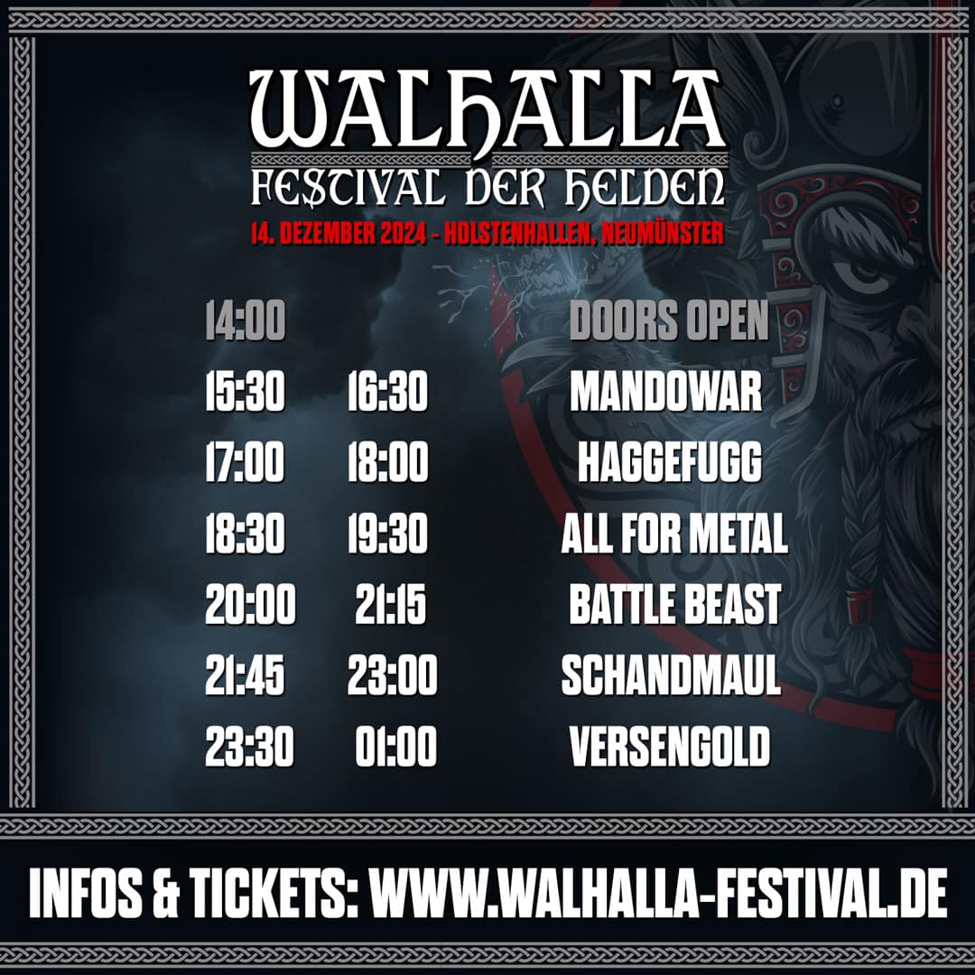 Walhalla - Walhalla - Festival Der Helden Running Order - Spielzeiten ...