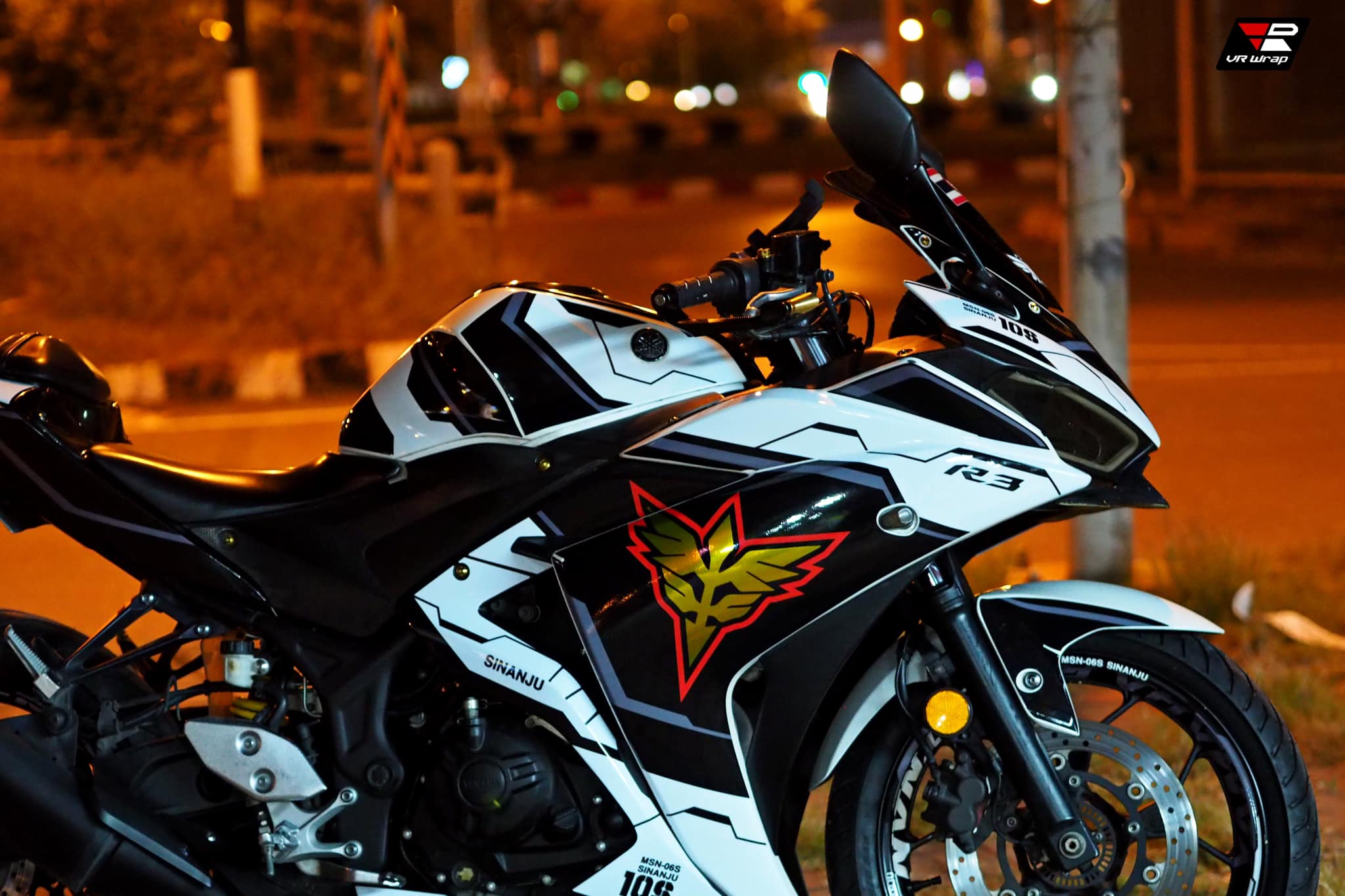 VR Wrap - Yamaha R3 ติดตั้งสติ๊กเกอร์ kit ลาย Sinanju... | Facebook