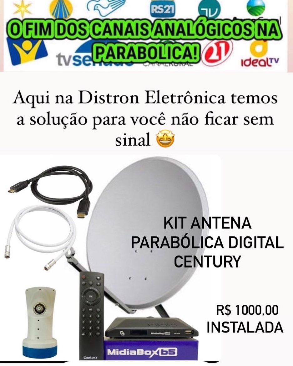 Antenas parabólicas analógicas vão... - Distron Eletrônica
