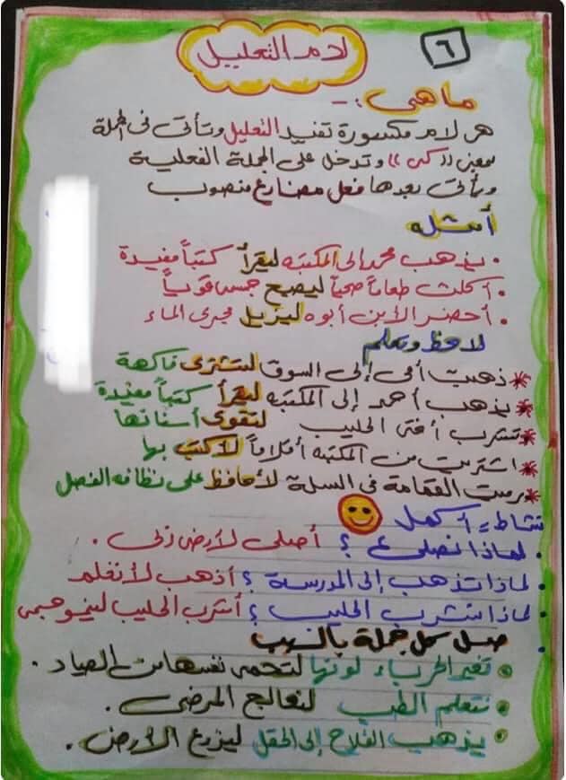 لام التعليل للصف الثانى مدرسة الفجر الجديد بالبياضية Facebook