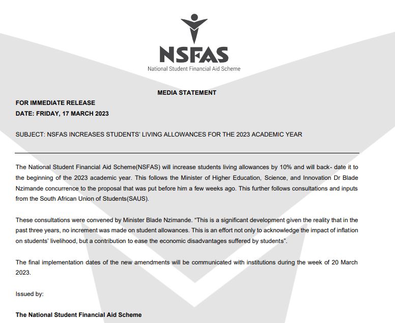 NSFAS... - National Student Financial Aid Scheme (NSFAS) | Facebook