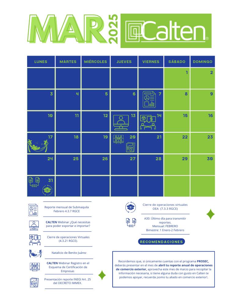 Calten - Dando inicio al mes de Marzo, compartimos el calendario con ...