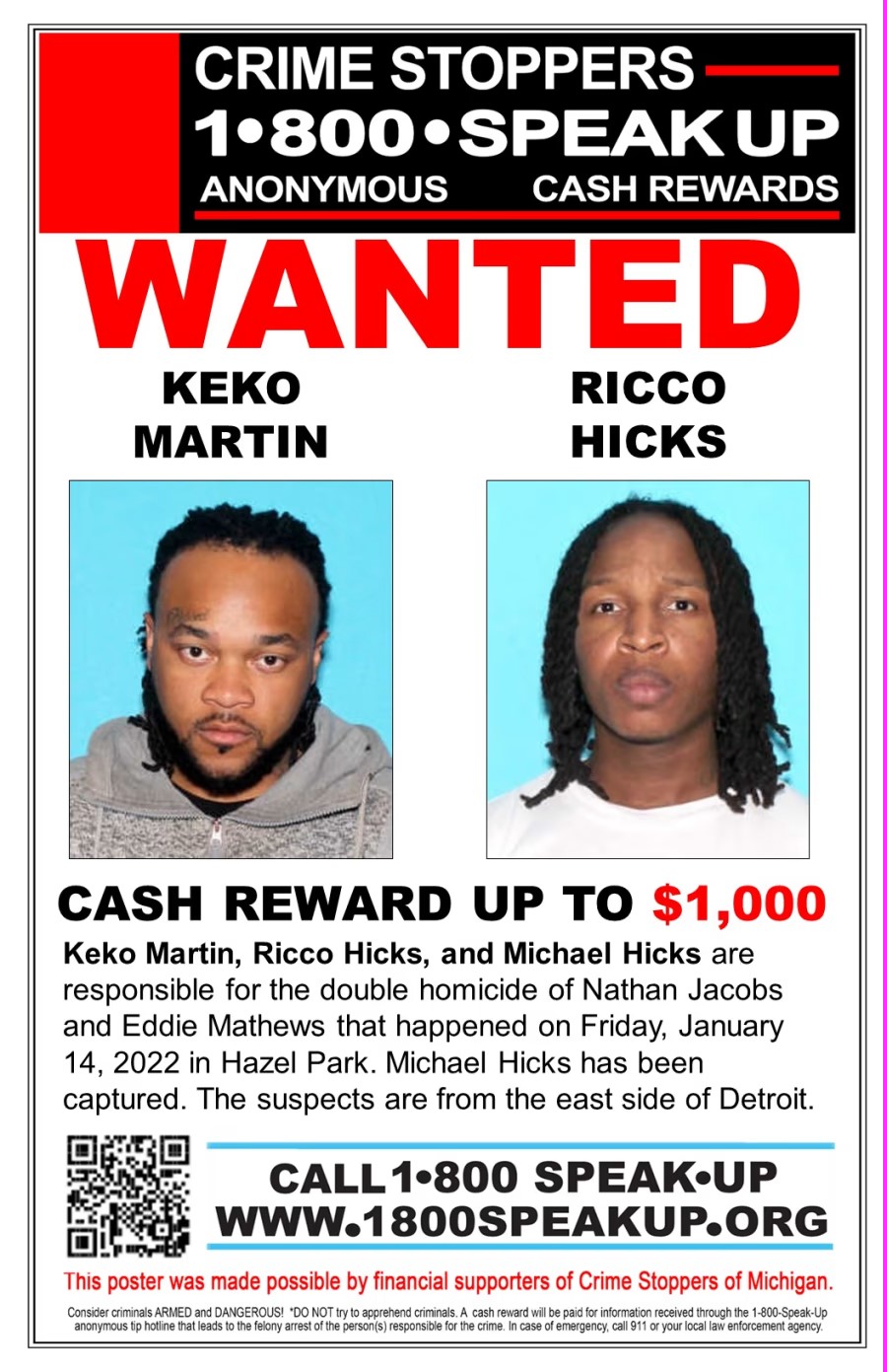via Oakland County Sheriff's Office: Ricco Hicks & Keko Martin are