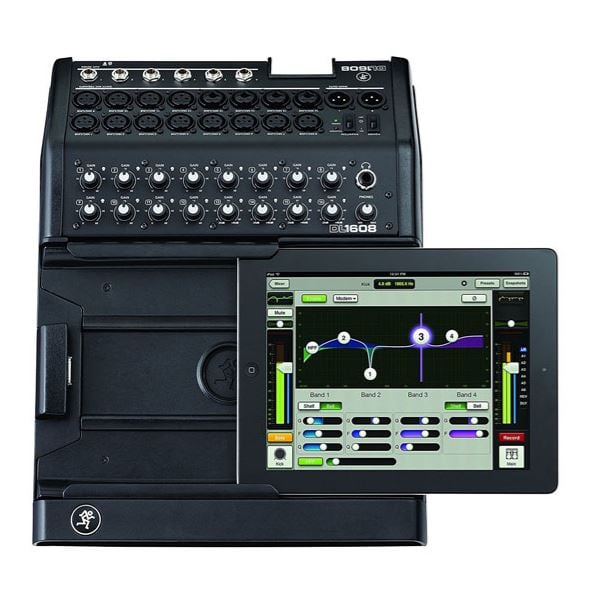 DL1608 is a digital mixer made by Mackie; it has 16 Onyx preamps
