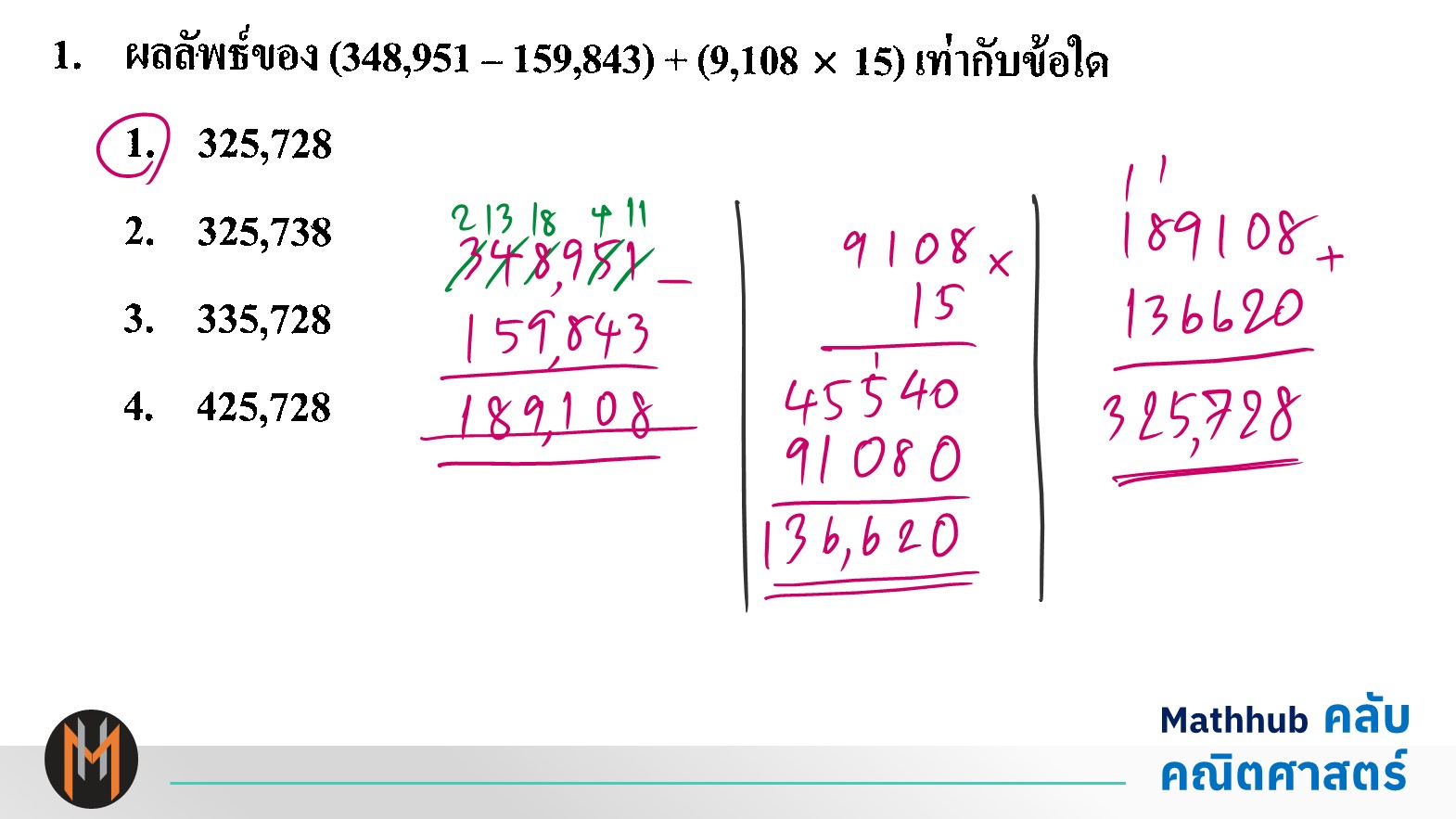 เฉลย Onet คณิตศาสตร์ ป.6 2566 - Mathhub คลับคณิตศาสตร์